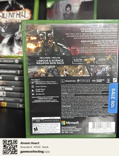 Atomic Heart Xbox Series X, NTSC box back