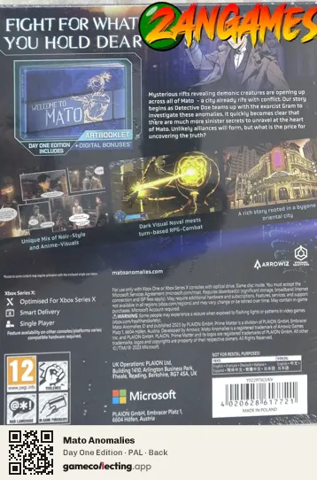 Mato Anomalies Xbox Series X, PAL box back