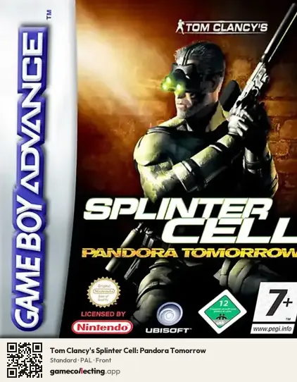 Tom Clancy's Splinter Cell: Pandora Tomorrow Game Boy Advance, PAL box front