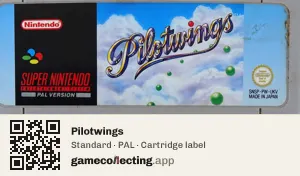Pilotwings Super Nintendo Entertainment System, PAL cartridge label