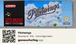 Pilotwings Super Nintendo Entertainment System, PAL cartridge label