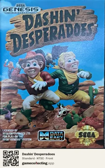Dashin' Desperadoes Sega Mega Drive / Genesis, NTSC box front