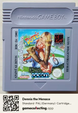 Dennis the Menace Game Boy, PAL cartridge label