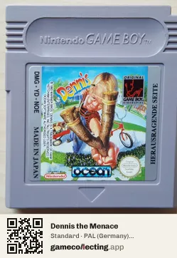 Dennis the Menace Game Boy, PAL cartridge label