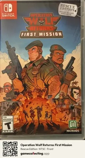 Operation Wolf Returns: First Mission Nintendo Switch, NTSC box front