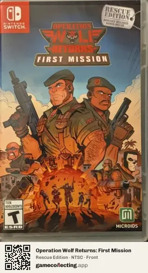 Operation Wolf Returns: First Mission Nintendo Switch, NTSC box front