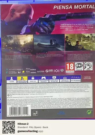 Hitman 2 PlayStation 4, Spain box back