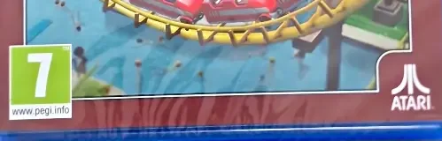 RollerCoaster Tycoon 3, the PEGI square on its front