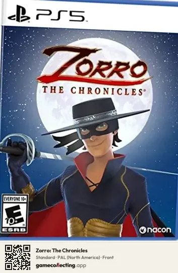 Zorro: The Chronicles PlayStation 5, North America box front