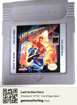 Last Action Hero Game Boy, NTSC cartridge label