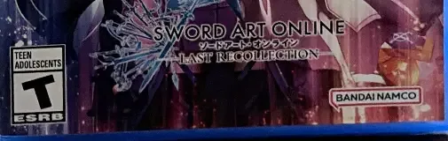 Sword Art Online: Last Recollection, the ESRB box on its front