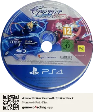 Azure Striker Gunvolt: Striker Pack PlayStation 4, PAL disc