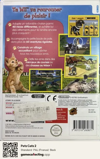 Petz Catz 2 Nintendo Wii, France box back