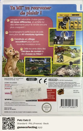 Petz Catz 2 Nintendo Wii, France box back