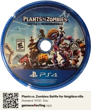 Plants vs. Zombies: Battle for Neighborville PlayStation 4, NTSC disc