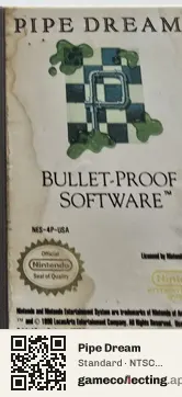 Pipe Dream Nintendo Entertainment System, NTSC cartridge label