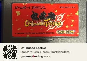 Onimusha Tactics Game Boy Advance, Asia cartridge label