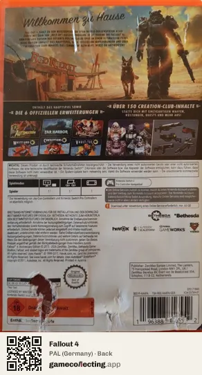 Fallout 4 Nintendo Switch 2, Germany box back