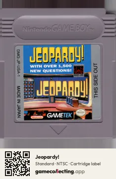 Jeopardy! Game Boy, NTSC cartridge label