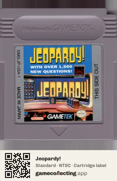 Jeopardy! Game Boy, NTSC cartridge label