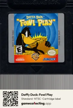 Daffy Duck: Fowl Play Game Boy Color, NTSC cartridge label