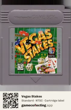 Vegas Stakes Game Boy, NTSC cartridge label