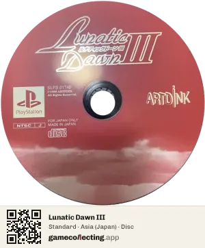 Lunatic Dawn III PlayStation, Asia disc