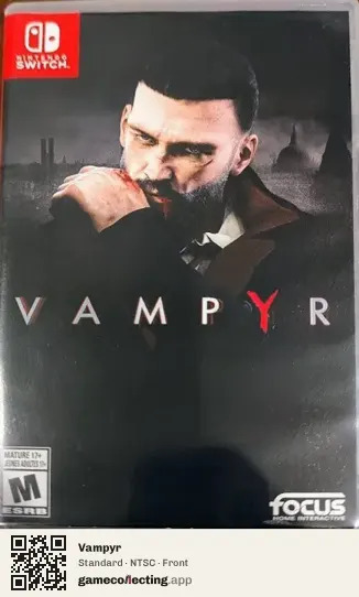 Vampyr Nintendo Switch, NTSC box front