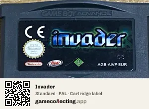 Invader Game Boy Advance, PAL cartridge label