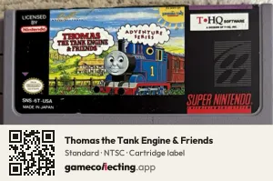 Thomas the Tank Engine & Friends Super Nintendo Entertainment System, NTSC cartridge label