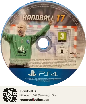 Handball 17 PlayStation 4, PAL disc