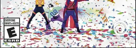 Just Dance 2019, the ESRB box on its front