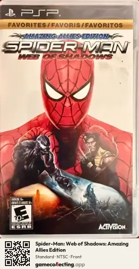 Spider-Man: Web of Shadows: Amazing Allies Edition PlayStation Portable, NTSC box front