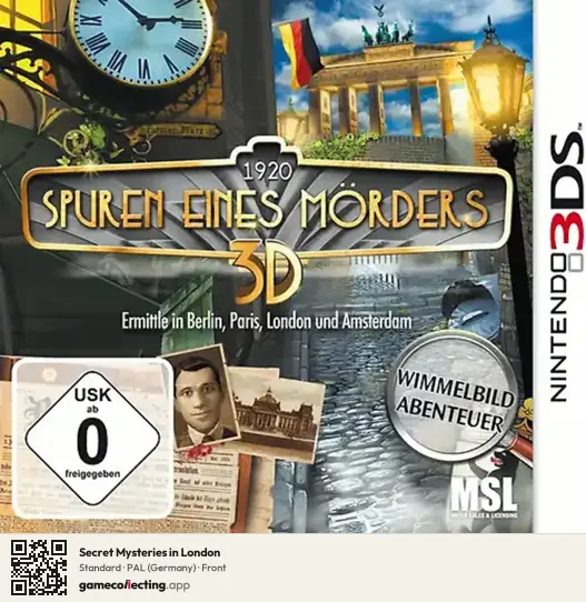 Secret Mysteries in London Nintendo 3DS, Germany box front
