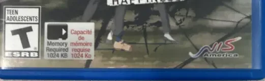 Psycho-Pass: Mandatory Happiness, the ESRB box on its front