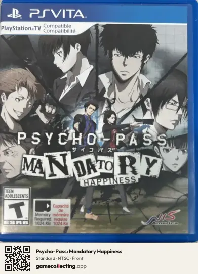 Psycho-Pass: Mandatory Happiness PlayStation Vita, NTSC box front