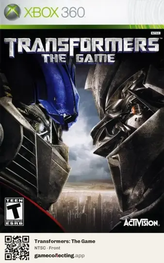 Transformers: The Game Xbox 360, NTSC box front
