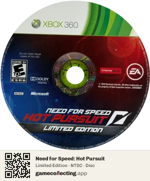 Need for Speed: Hot Pursuit Xbox 360, NTSC disc