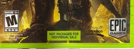 Gears of War 3, the ESRB box on its front