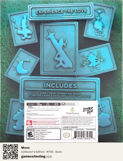 Moon Nintendo Switch, NTSC box back