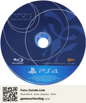 Fate/Extella Link PlayStation 4, Asia disc
