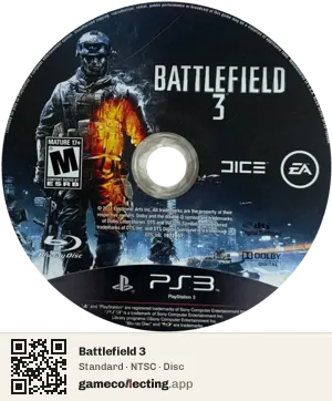 Battlefield 3 PlayStation 3, NTSC disc