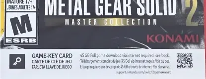 Metal Gear Solid: Master Collection Vol. 2, the ESRB box on its front
