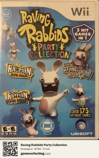 Raving Rabbids Party Collection Nintendo Wii, NTSC box front