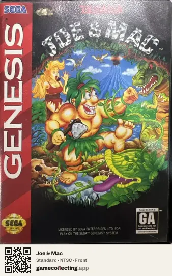 Joe & Mac Sega Mega Drive / Genesis, NTSC box front