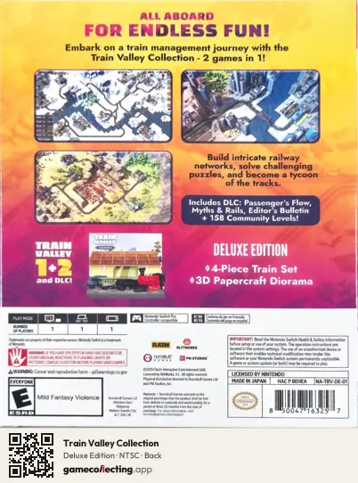 Train Valley Collection Nintendo Switch, NTSC box back