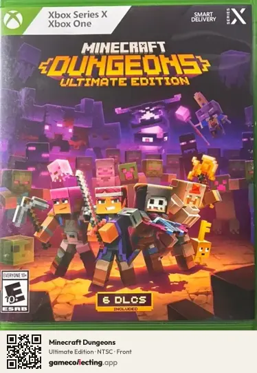 Minecraft Dungeons Xbox One, NTSC box front