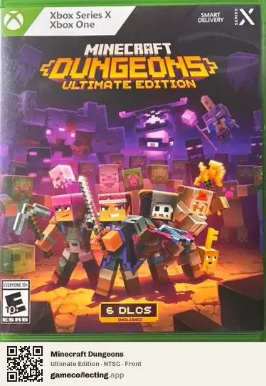 Minecraft Dungeons Xbox One, NTSC box front