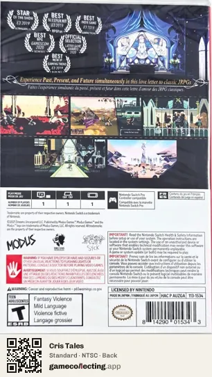 Cris Tales Nintendo Switch, NTSC box back