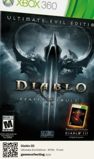 Diablo III Xbox 360, NTSC box front